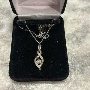 Silver diamond necklace